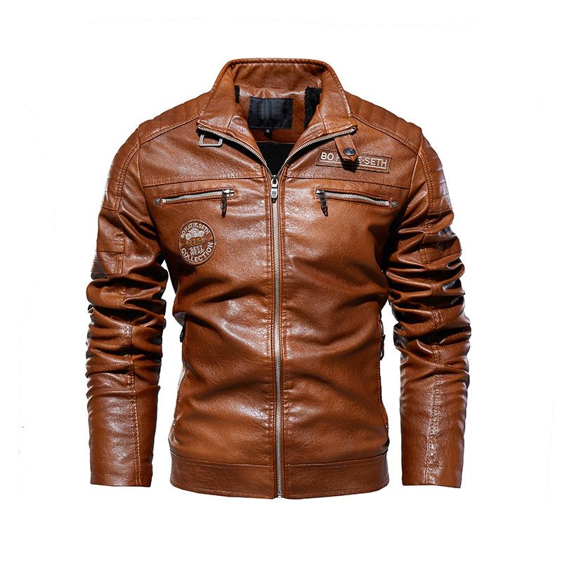 Artificial leather winter fur jacket