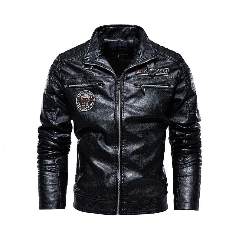 Artificial leather winter fur jacket